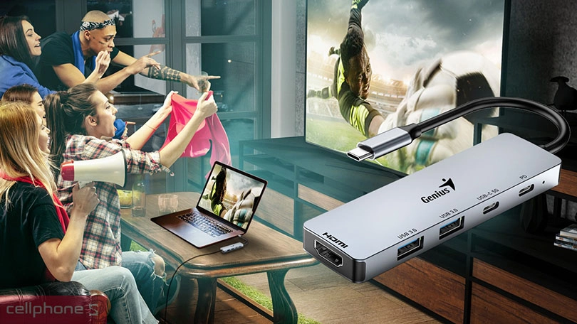 Hub chuyển đổi Genius UH-500 Type C 5 in 1 (HDMI 4K60HZ) - Kết nối linh hoạt với tốc độ ấn tượng