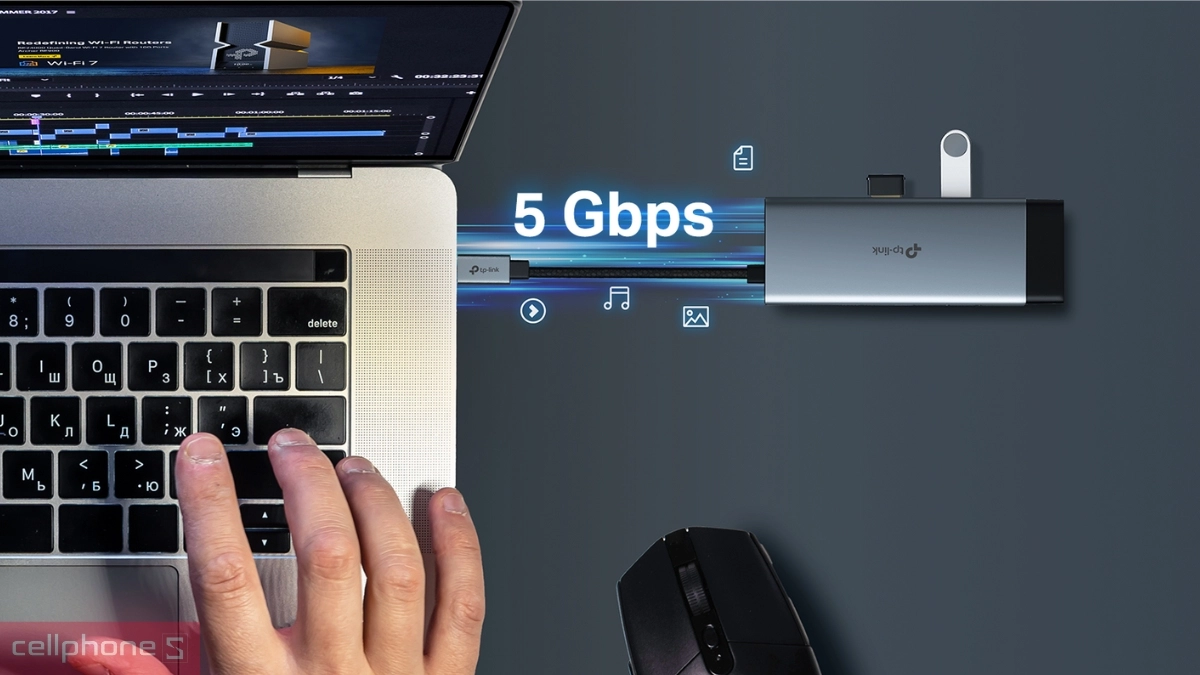 Hub chuyển đổi Tp-Link 6 trong 1 UH6120C - Truyền tải nhanh chóng, kết nối tiện lợi