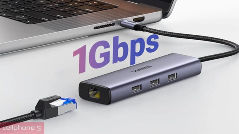 Hub chuyển đổi Ugreen USB-C 6 in 1 CM512 15598 - Khả năng truyền dữ liệu ấn tượng với nhiều cổng kết nối