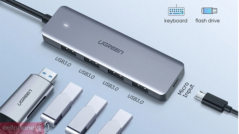 Bộ chia UGREEN USB 3.0 CM219 70336 4 cổng 1m - Ngoại hình nhỏ gọn