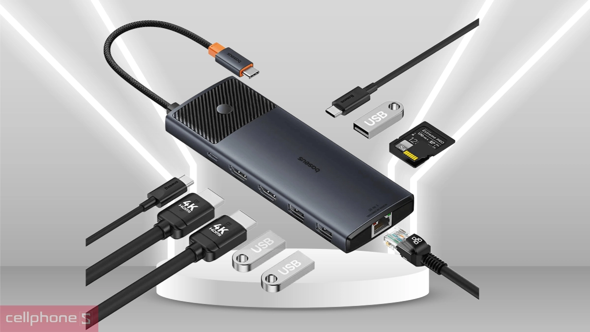 Tốc độ truyền tải Hub chuyển đổi Baseus Metal Gleam Series II 10-in-1