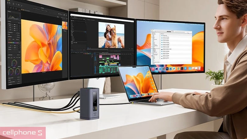 Khả năng kết nối của hub chuyển đổi Baseus Spacemate Series 11 in 1 dùng cho Mac