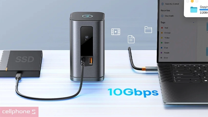 Tốc độ truyền tải của hub chuyển đổi Baseus Spacemate Series 11 in 1 dùng cho Win