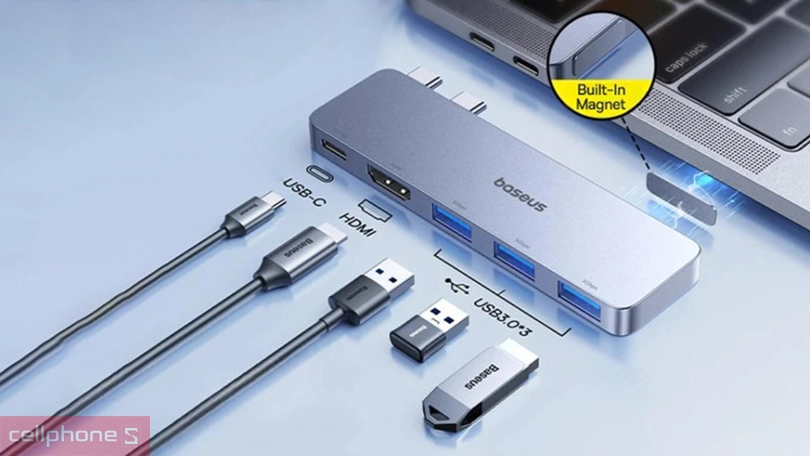 Thiết kế Hub chuyển đổi Baseus UltraJoy Series 5 cổng