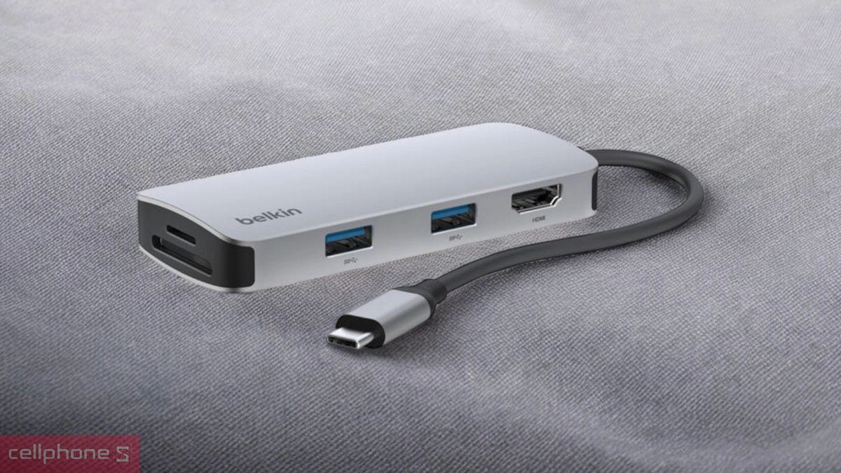 Khết nối linh hoạt HUB chuyển đổi Belkin Type-C 3.0 5 in 1 4K60Hz