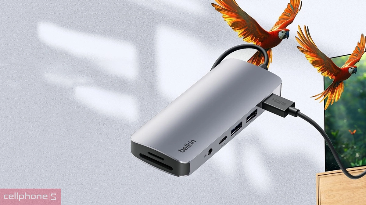 Tốc độ truyền tải ấn tượng của hub chuyển đổi Belkin Type-C 7-in-1 4K 60Hz
