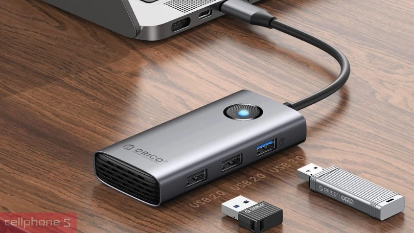 HUB chuyển đổi Type C Orico PW11-5P-GY 5 in 1 PD-60W