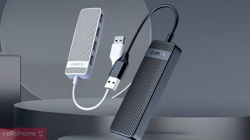 Thiết kế HUB chuyển đổi USB 2.0 Orico FL02-BK-BP 4 in 1