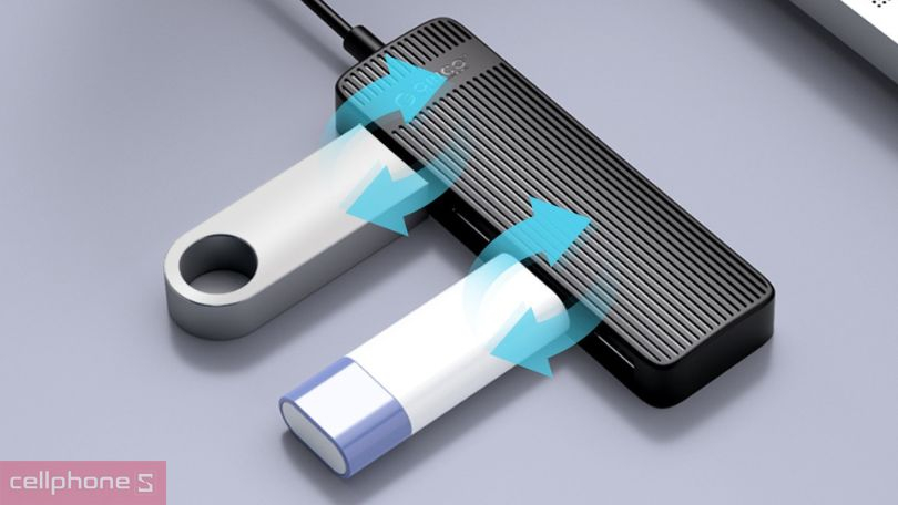 Tốc độ HUB chuyển đổi USB 2.0 Orico FL02-BK-BP 4 in 1
