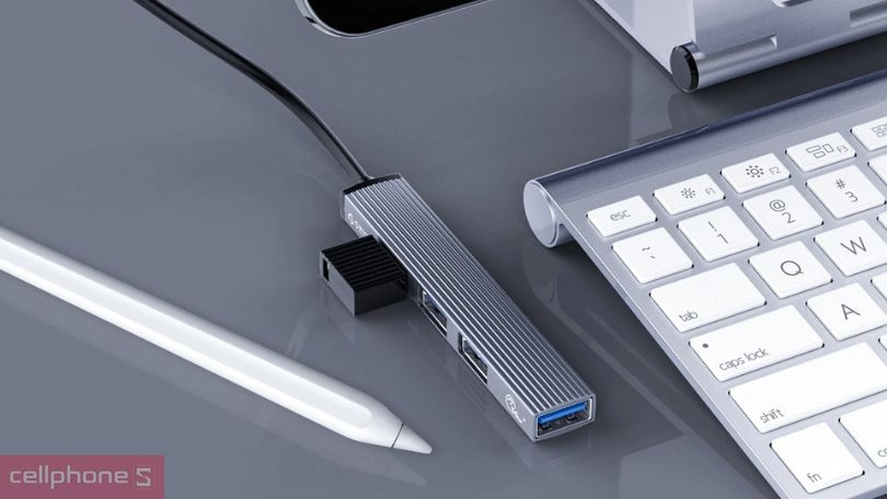 Tốc độ Hub chuyển đổi USB C Orico AH-13-GY-BP 4 in 1