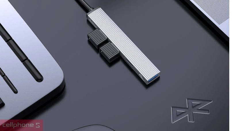 Thiết kế Hub chuyển đổi USB C Orico AH-13-GY-BP 4 in 1