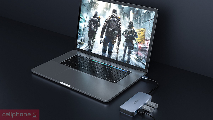 Thiết kế HUB chuyển đổi USB C ORICO MC-U602P-GY PD-100W