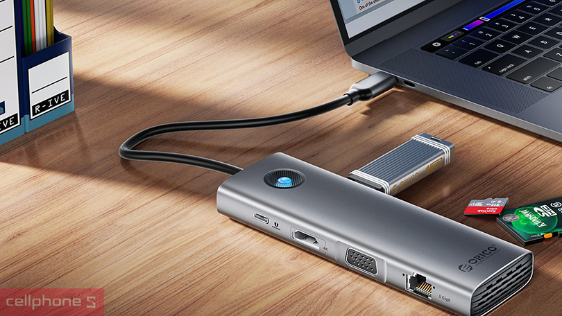 Công suất Hub USB-C Orico PW11-10P-GY 10 in 1PD-100W