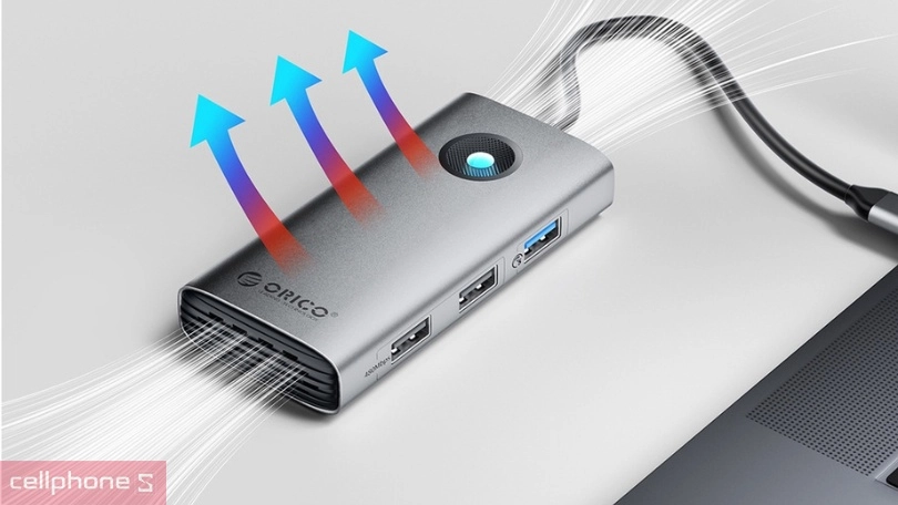 Hub USB-C Orico PW11-6PCR-GY PD-100W 6in1