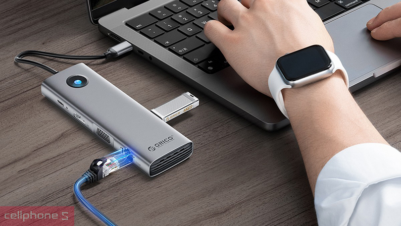 Tốc độ Hub chuyển đổi USB Orico PW11-9P25R-GY 9 IN 1 PD-100W