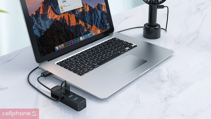 Tốc độ Hub chuyển đổi USB C Orico TWC3-4A-BK-EP