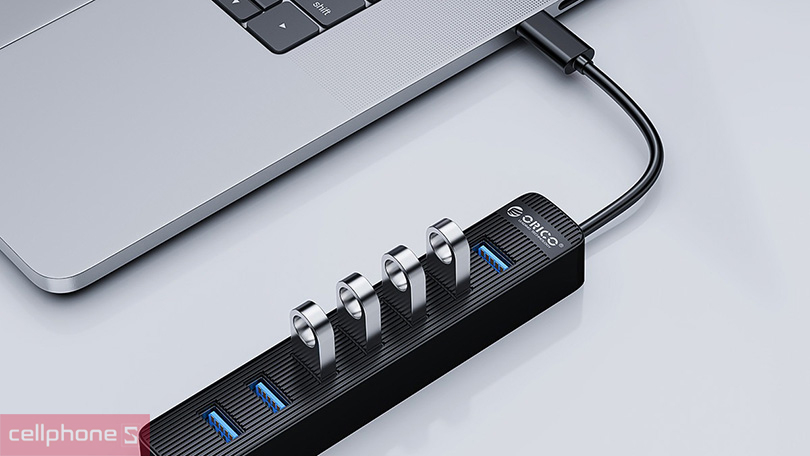 Thiết kế HUB chuyển đổi USB C ORICO TWC3-7A-BK-EP