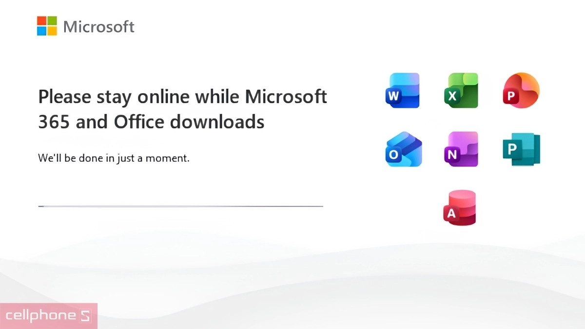 Hoàn tất quá trình tải Microsoft 365