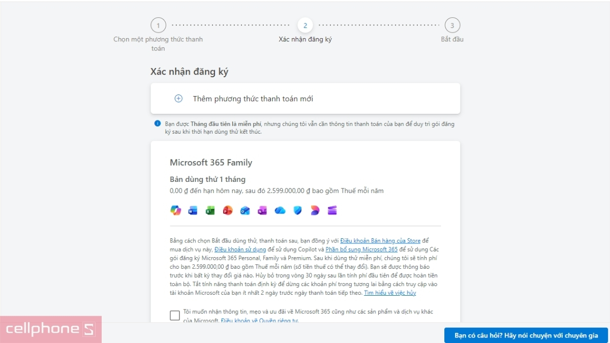 Kích hoạt gói Microsoft 365 Family