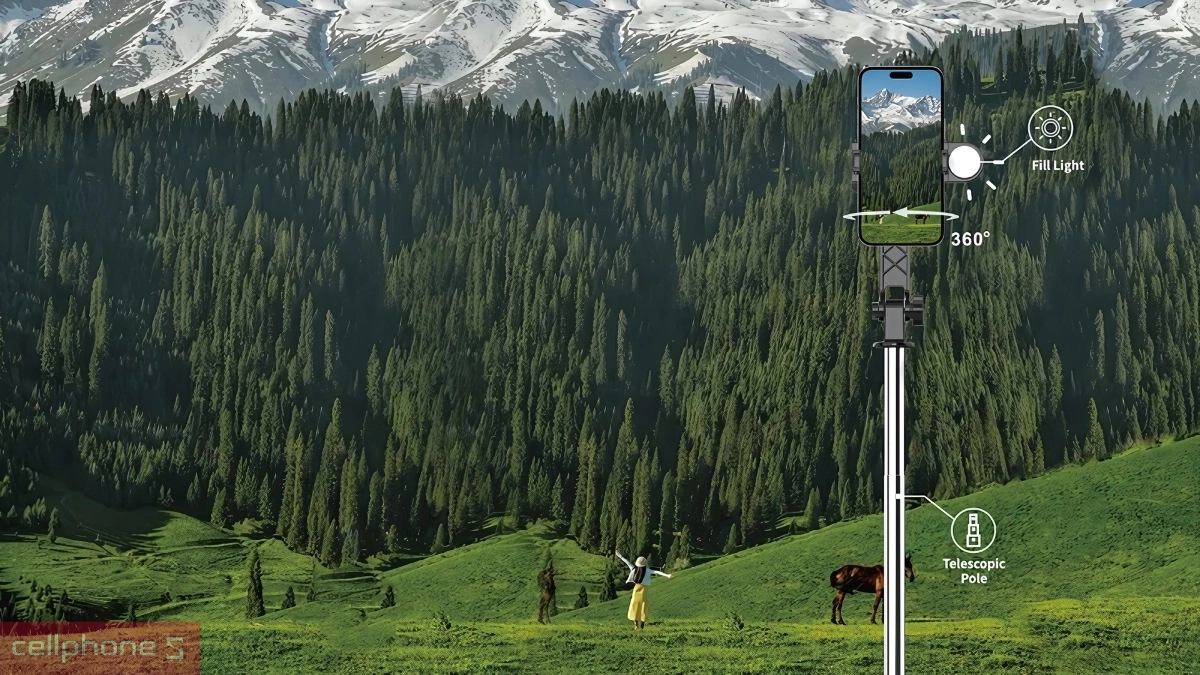 Thiết kế Gậy chụp ảnh WiWU With Filled Light SE015