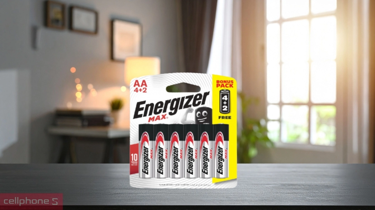 Hạn chế rò rỉ pin tiểu Energizer Max AA E91 4+2 viên/vỉ BP4+2