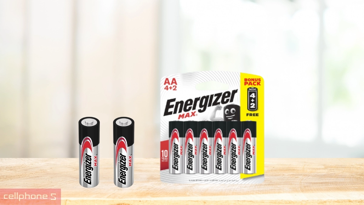 Khả năng lưu trữ pin tiểu Energizer Max AA E91 4+2 viên/vỉ BP4+2