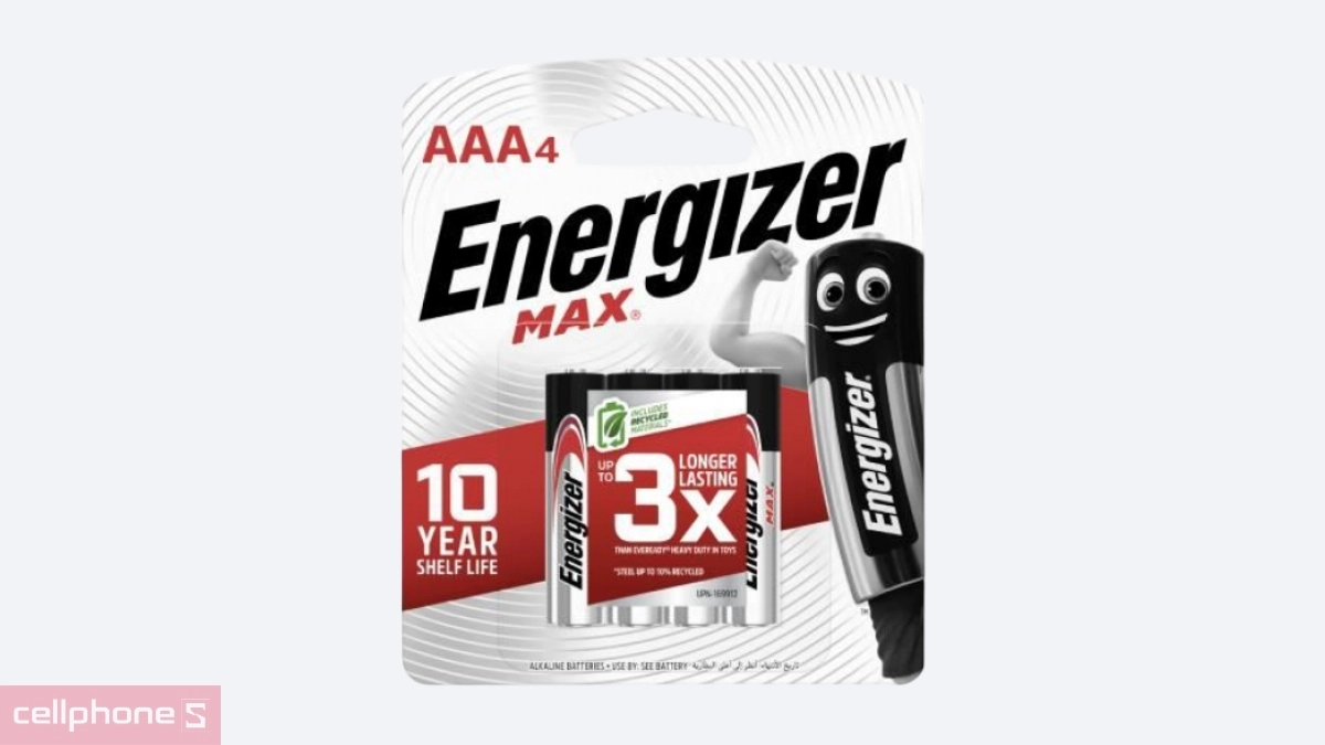 Vỉ pin tiểu Energizer Max AA E91 4 viên/vỉ BP4