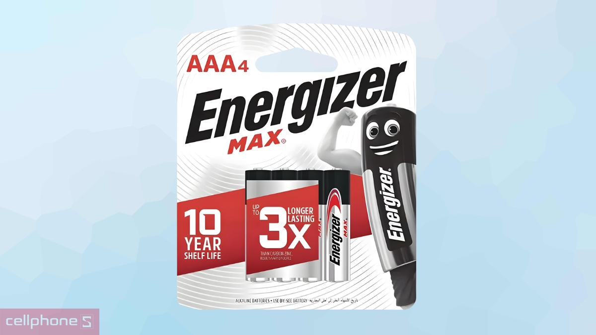 Điện áp pin tiểu Energizer Max AAA E92 4 viên/vỉ BP4