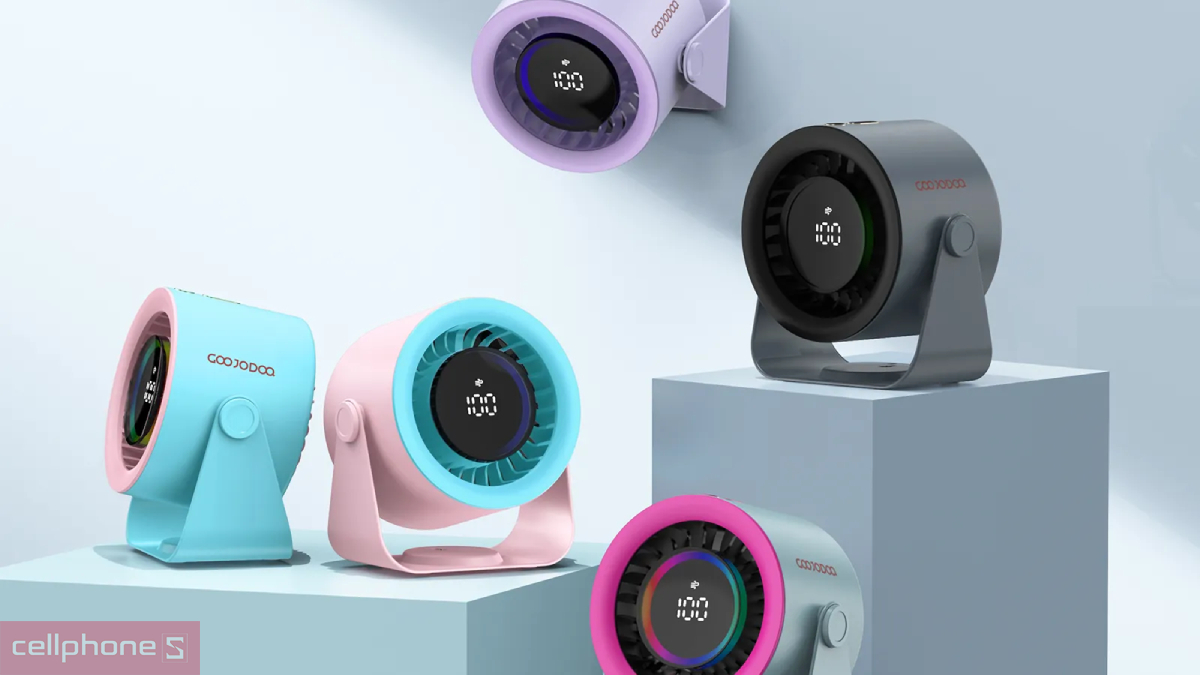 Nút điều khiển, màn hình LED trực quan của quạt để bàn mini GOOJODOQ GFS008