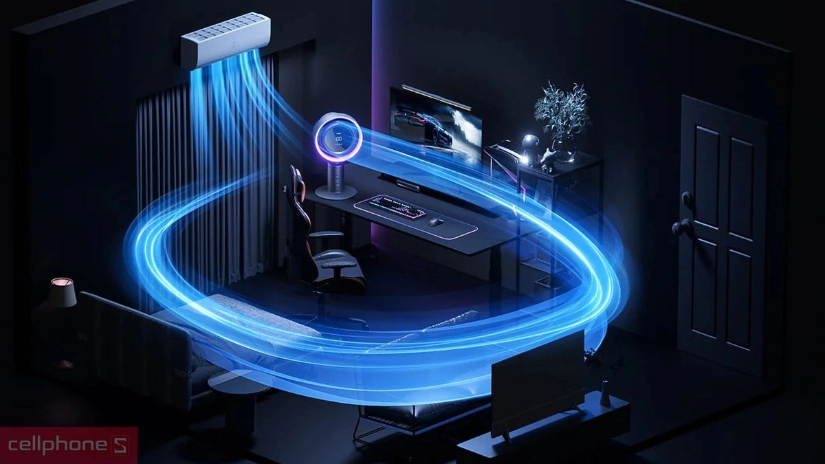 Hiệu suất làm mát của quạt mini để bàn tích điện JisuLife Table Fan Pro 3 10000mAh