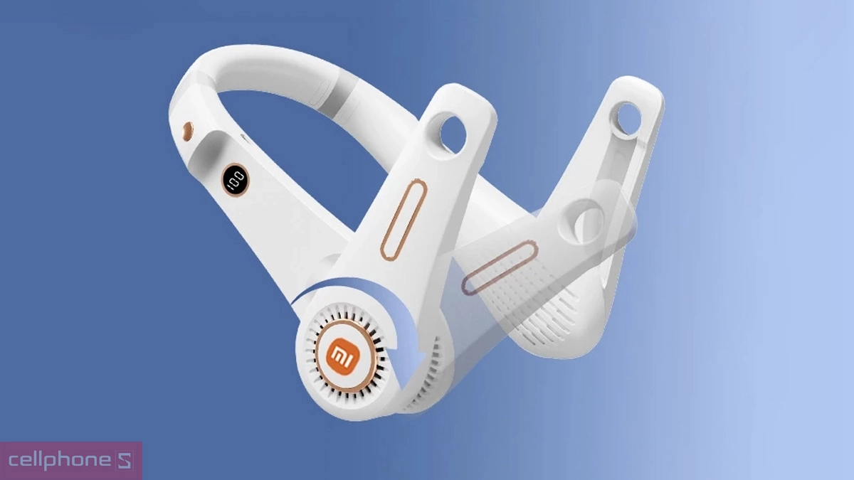 Khả năng làm mát của quạt đeo cổ mini Xiaomi tích điện sạc USB 5 cấp độ