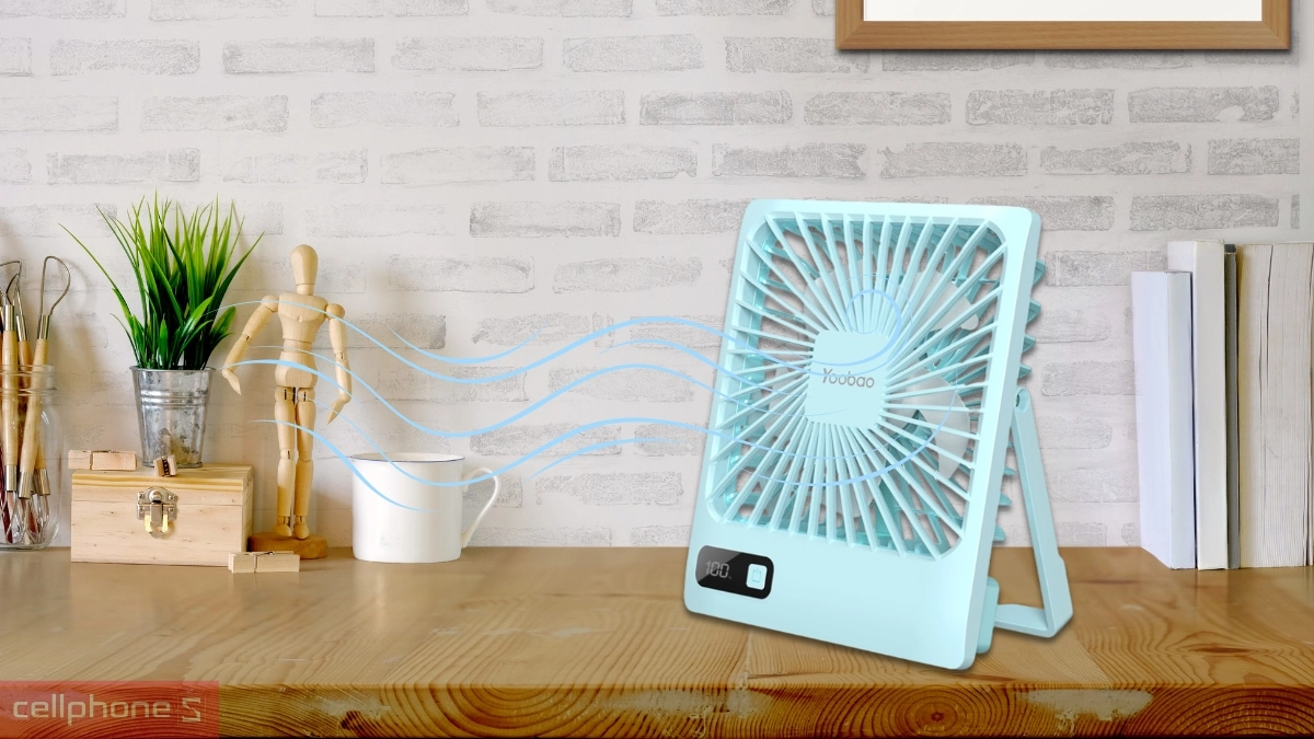 Quạt để bàn mini Yoobao Q3C - Thiết kế vuông vức độc đáo, linh hoạt mọi không gian