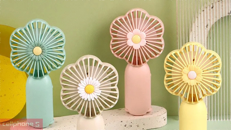 Quạt Mini cầm tay hình bông hoa NO 688 - Kiểu dáng độc đáo, làm mát tốt