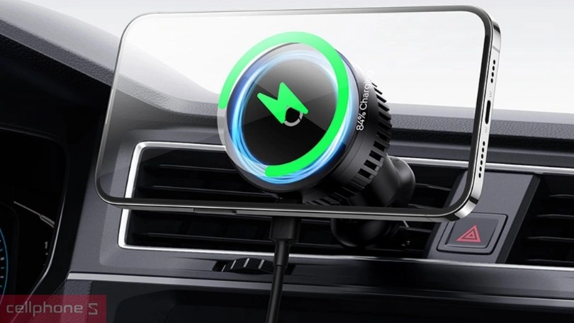 Thiết kế giá đỡ điện thoại ô tô Baseus Magpro Series Air Vent QI 2.0 Version 15W