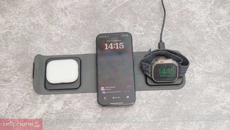 Đế sạc Magsafe Mophie du lịch 3 in 1 cho Apple