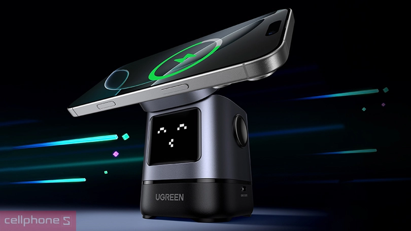Thiết kế đế sạc không dây 2 in 1 Ugreen Uno Qi2 15W