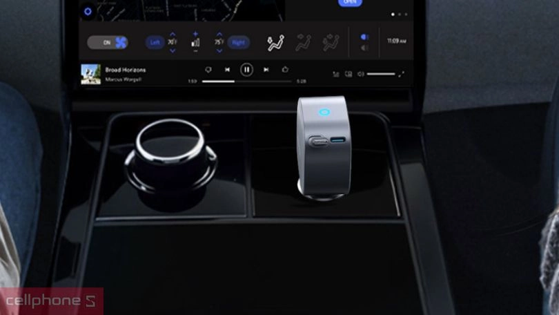 Công suất sạc ô tô Anker Nano 75W tích hợp cáp USB-C A2738