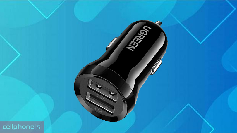 Thiết kế sạc ô tô Ugreen ED018 50875 2 USB-A 24W
