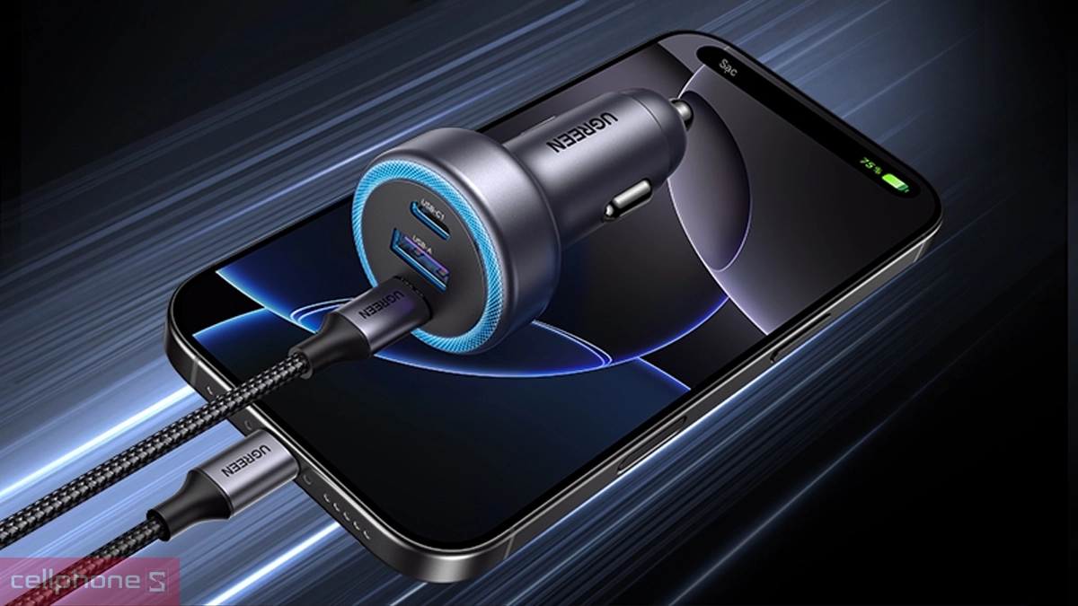 cốc sạc xe hơi nhanh type c