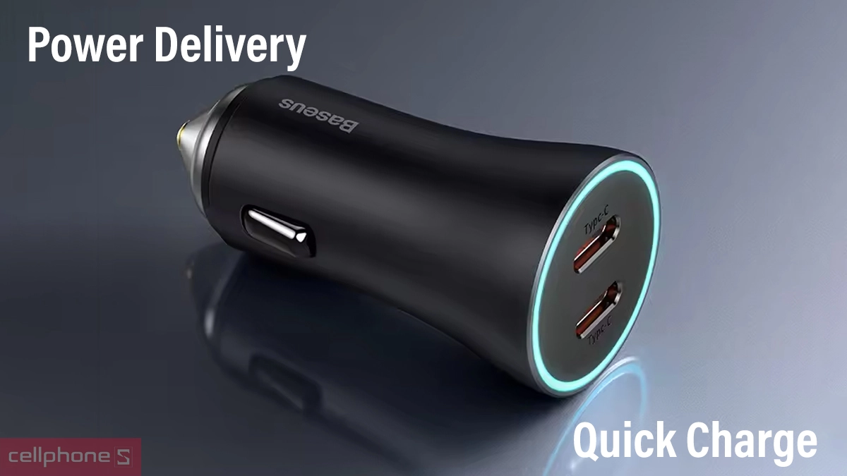 Tẩu sạc type c nhanh ô tô