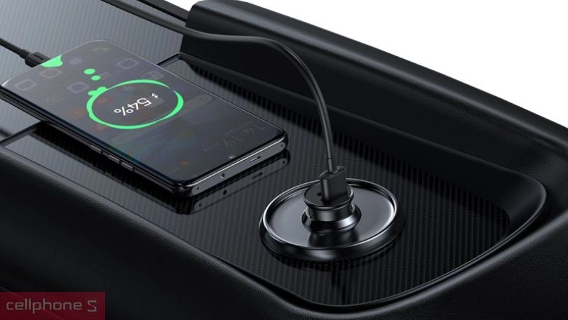 Thiết kế tẩu sạc ô tô Baseus Circular Metal USB C USB A 30W PPS