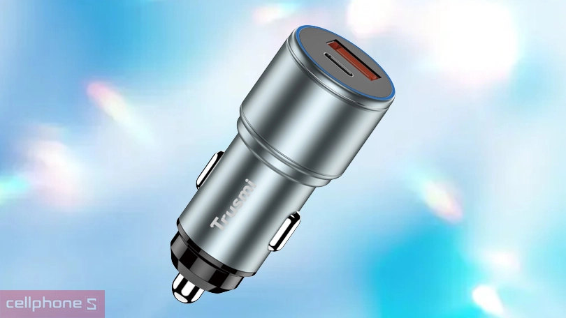 tẩu sạc ô tô Trusmi CC05 USB-A + Type-C 38W