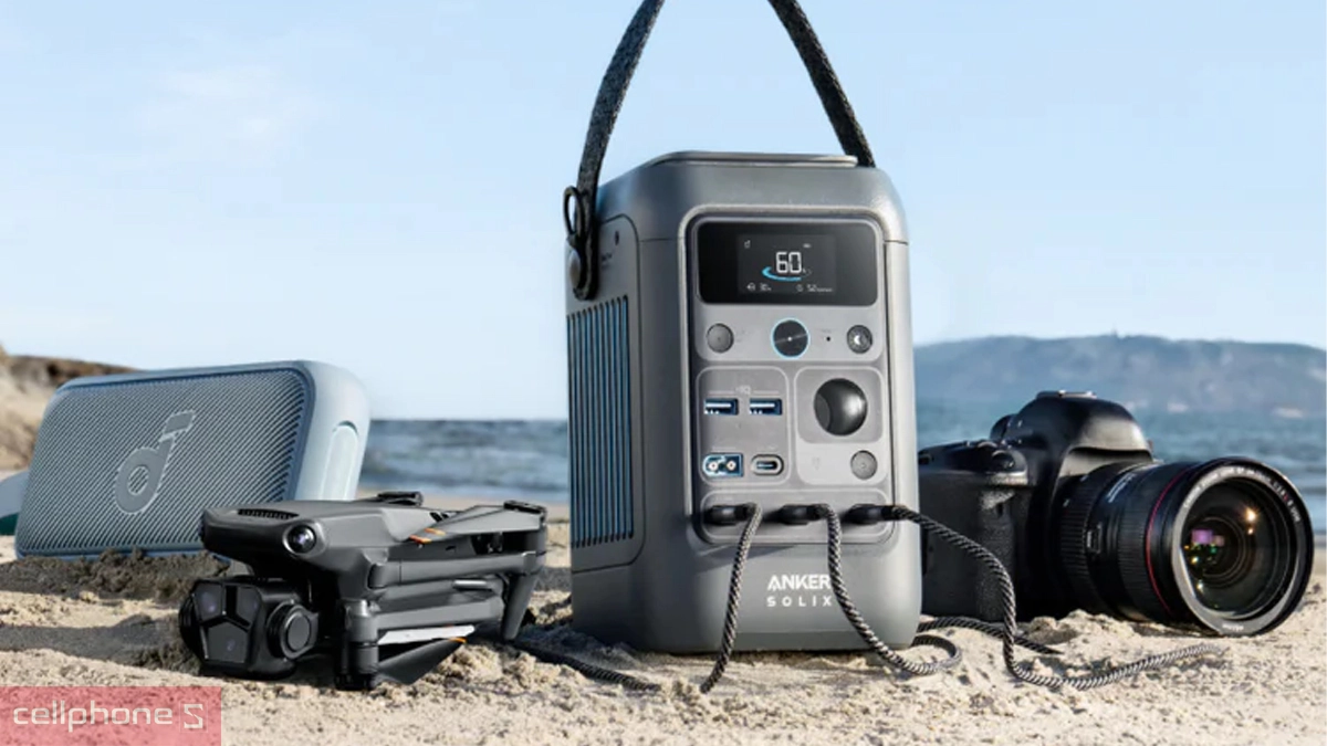 Khả năng tương thích, kết nối, thiết kế của trạm sạc dự phòng Anker Solix 288Wh 300W C300 DC A1726