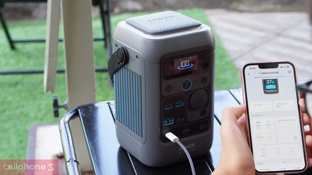 Khả năng tương thích, kết nối, thiết kế của trạm sạc dự phòng Anker Solix 288Wh 300W C300 DC A1726