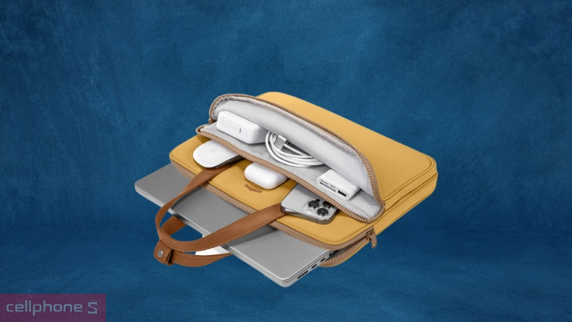 Đánh giá thiết kế Túi đeo chéo Tomtoc Premium Theher Shoulder Bag Macbook 13/14 inch H22C1
