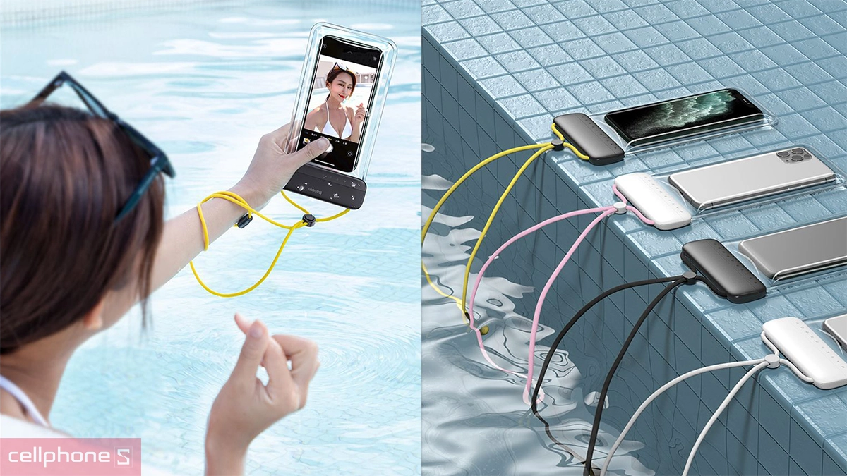 Thiết kế túi chống nước điện thoại Baseus Let's go Slip Cover Waterproof Bag (under 7.2 inch)