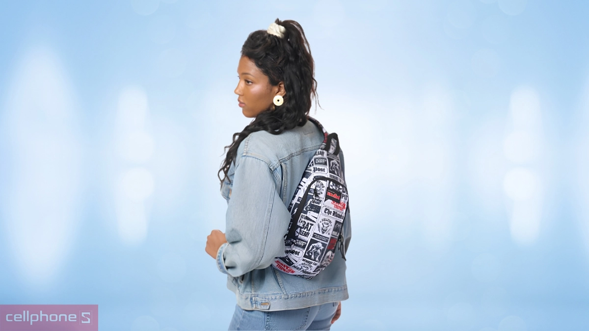 Dây đeo linh hoạt của Túi đeo chéo JanSport (USA) Move Sling Hawkins Post 6L White Black Red