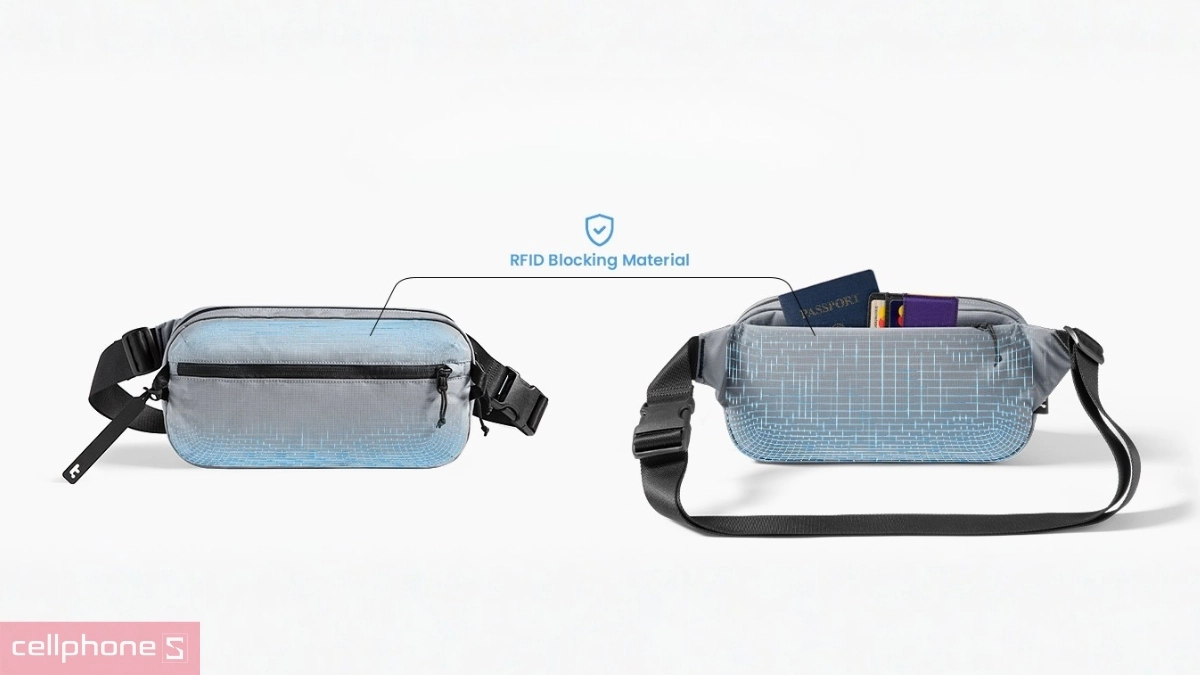 Bố cục 3 ngăn chứa, chất liệu nylon chống nước