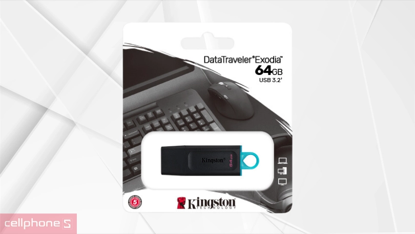 USB Kingston DataTraveler Exodia DTX 64GB - Nhỏ gọn tiện lợi, truy cập dễ dàng