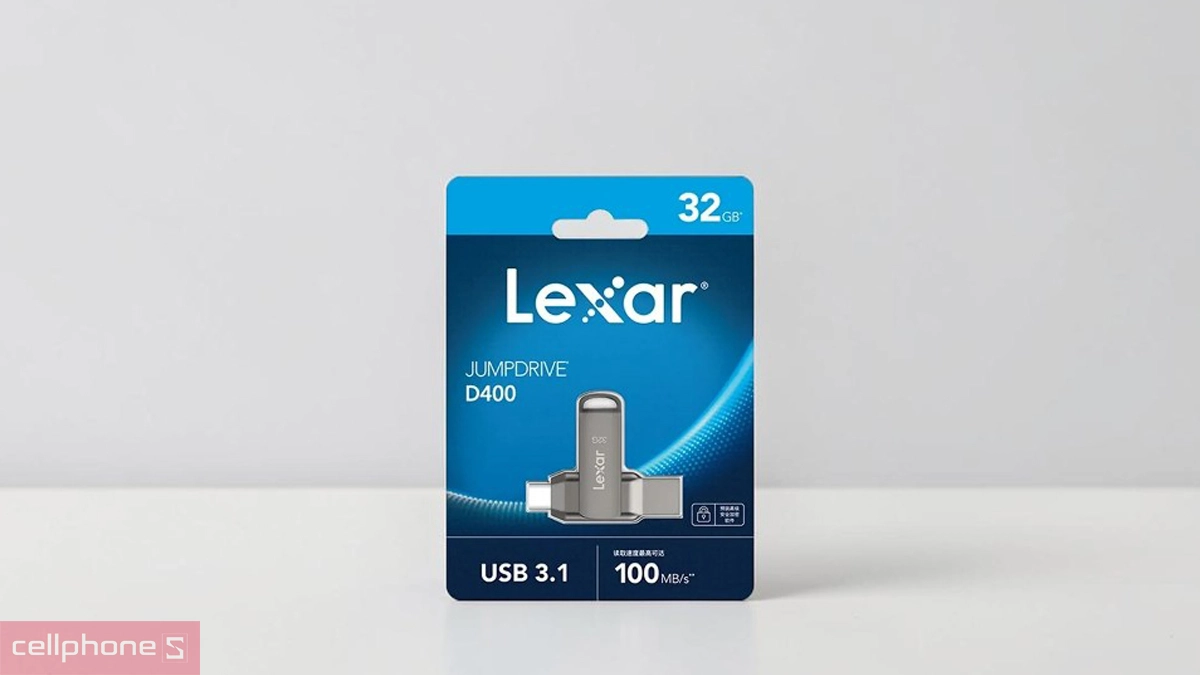 Thiết kế USB OTG 3.2 Lexar 32GB Jumpdrive D400